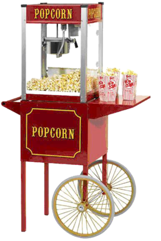 Popcorn Machine shown with optional cart Popcorn Machine shown with optional cart